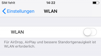 WLAN auf dem iPhone beim apple id server fehler deaktivieren