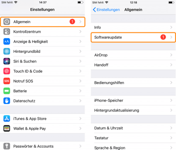iCloud Anmeldung nicht möglich: Softwareupdate am iPhone