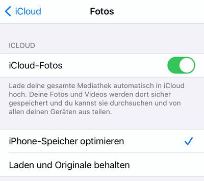 iCloud-Fotomeiathek auf iPhone aktivieren