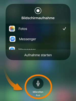 Bildschirmaufnahme iPhone mit Ton