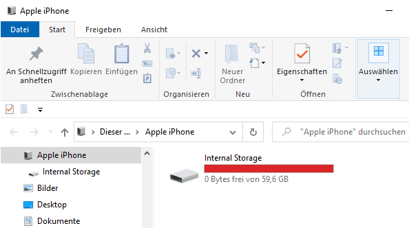 iPhone internal Storage voll