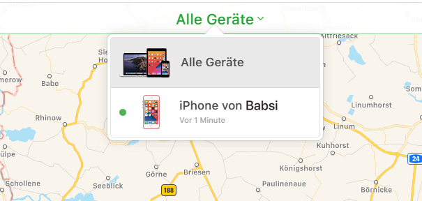 gesperrtes iPhone in iCloud auswählen