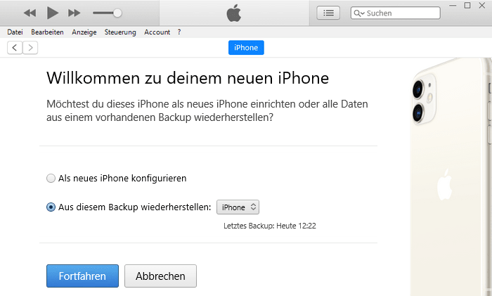 iPhone mit iTunes nach der Deaktivierung wiederherstellen