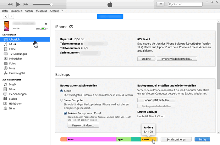 iPhone Systemdaten löschen