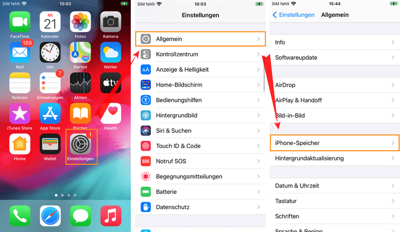 iPhone Speicher öffnen und überprüfen