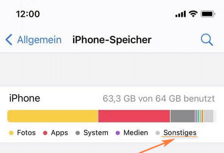 iPhone Speicher sonstiges