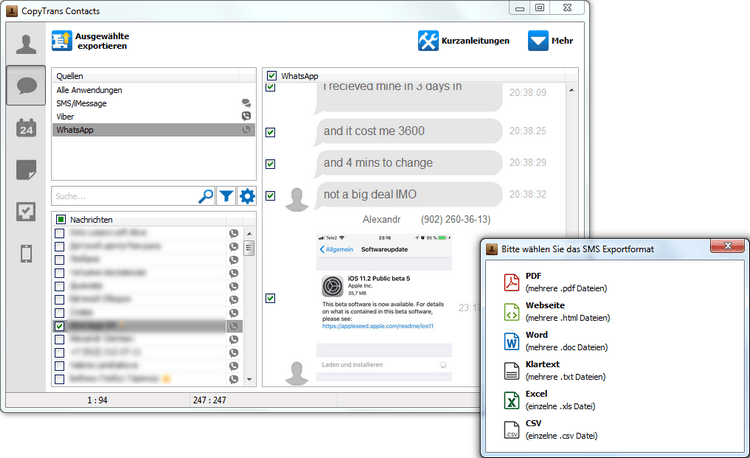 WhatsApp am PC sichern ohne iCloud