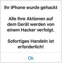 Ihr iPhone wurde gehackt Nachricht