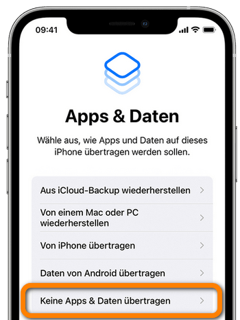 iPad neu einrichten, ohne Daten zu übertragen