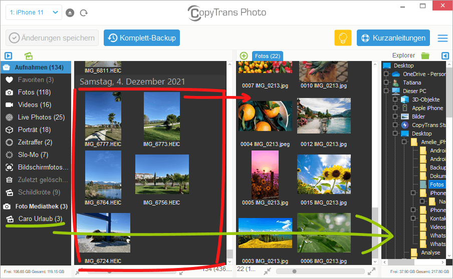 iPhone Bilder verstecken auf PC