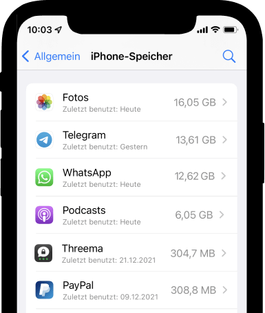 iPhone langsam was tun - Speicherfresser finden