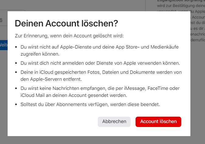 iCloud löschen