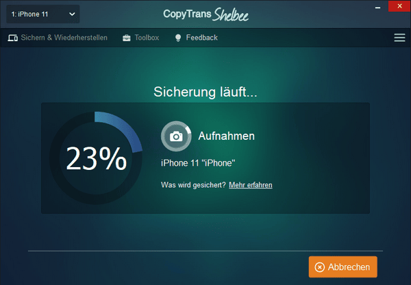 iPhone Backup erstellen