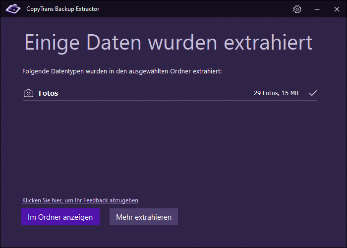 Daten wurden extrahiert