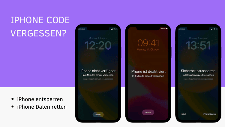 iPhone Code vergessen Daten retten