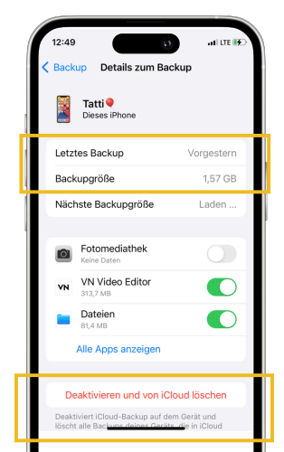 iCloud Backup funktioniert nicht