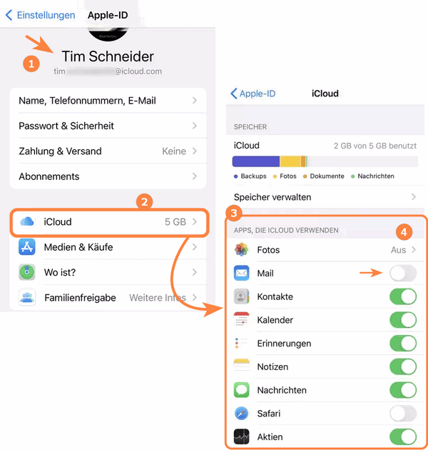 iPhone komplett löschen: iCloud Daten entfernen