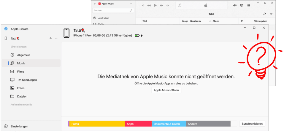 Apple Music App auf PC Fehler