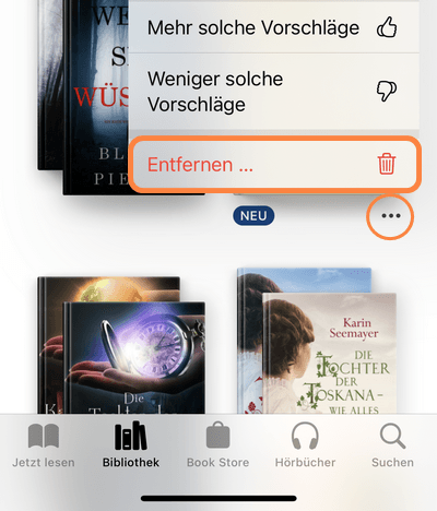 Bereinigen iPhone: Bücher löschen