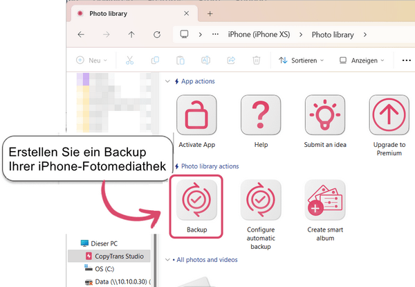 Foto-Backup auf PC erstellen