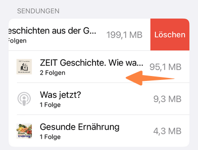 iPhone bereinigen: Podcasts unter Einstellungen entfernen