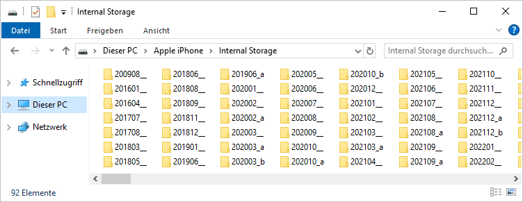 iPhone mit PC verbinden im Explorer