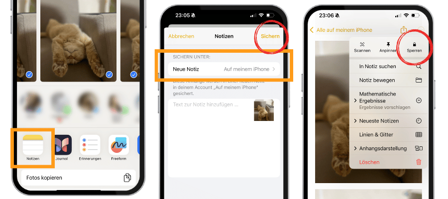 Fotos verstecken iPhone in Notizen 