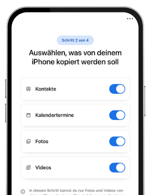 Android Switch Daten zum Kopieren auswählen