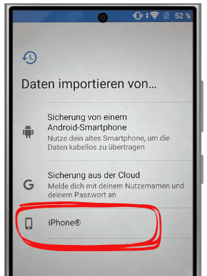 iPhone Daten auf Android mit Android Switch