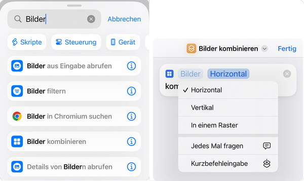 Apple Collage erstellen - Schritt 2: Bilder kombinieren iPhone