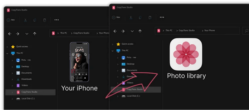 Öffnen Sie die iPhone-Galerie unter Windows.