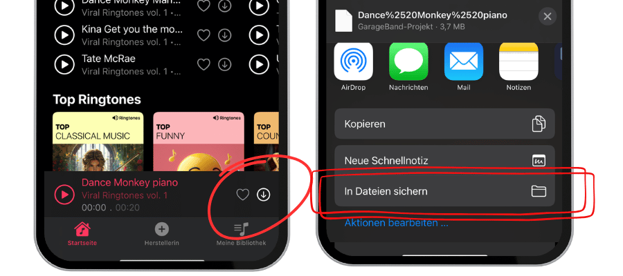Klingelton iPhone einstellen in der App laden