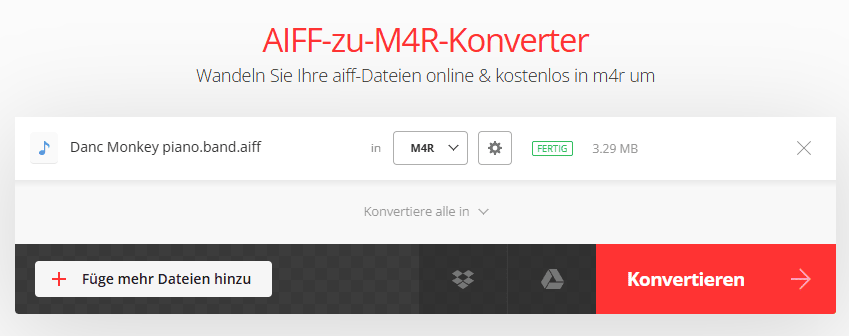 Musik in Klingelton konvertieren