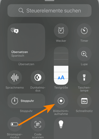 iPhone Bildschirmaufnahme Einstellungen