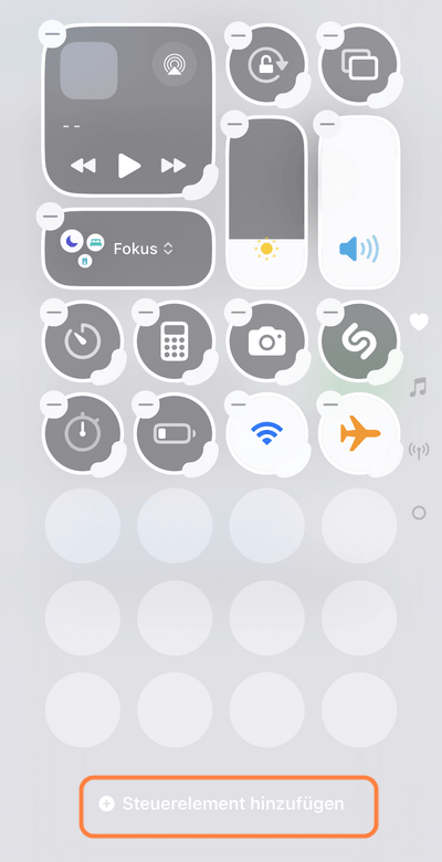 Funktion Screenaufnahme iPhone hinzufügen