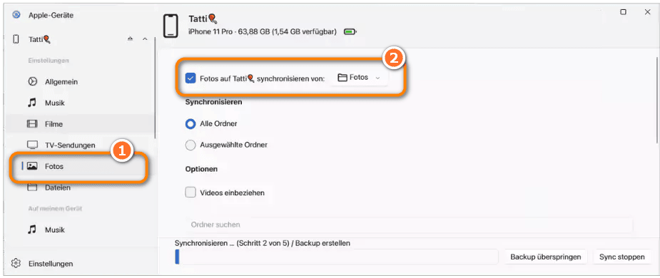 Fotos über Apple-Geräte zum iPhone hinzufügen