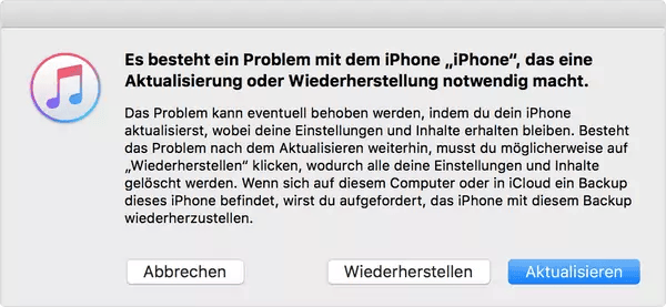 iPad eingefroren - Wiederherstellungsmodus