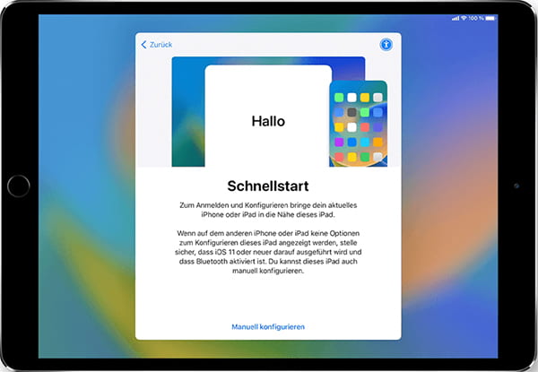 Altes iPad auf neues iPad übertragen Schnellstart